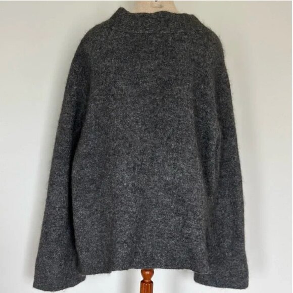 Eileen Fisher Mohair Wool Blend Short Jacket with Pockets Button Front Large - Picture 2 of 11